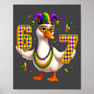 Poster Seis Sete 67 Meme Ganso Com Chapéu de Bobo & C