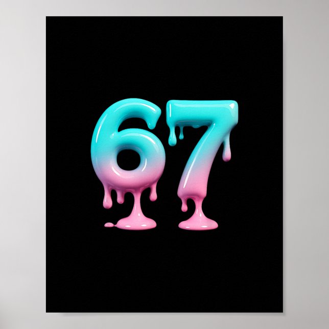 Poster Seis Sete 67 Meme Para Crianças e Adultos da Geraç (Frente)
