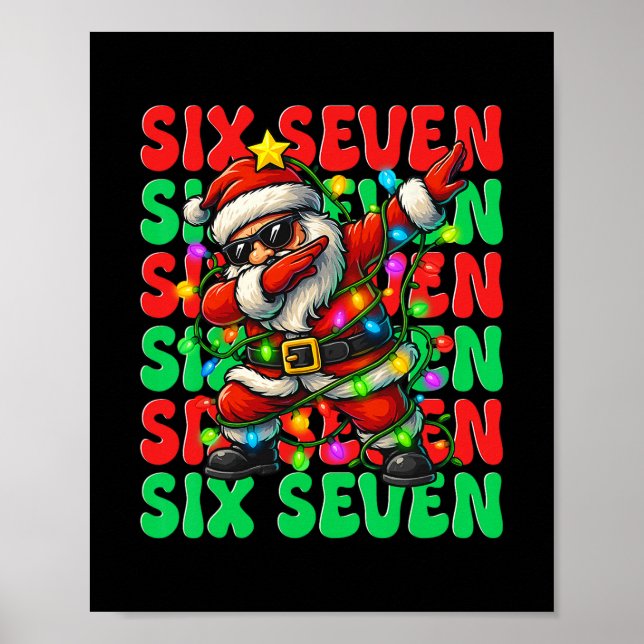 Poster Seis Sete 6 7 Meme Dabbing Papai Noel Natal 67 Paj (Frente)