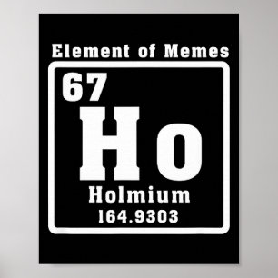 Poster Seis Sete 6 7 Meme de Número Engraçado