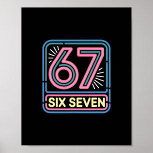Poster Seis Sete 6 7 Meme Engraçado 