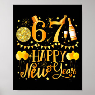 Poster Seis Sete 6 7 Meme Engraçado Feliz Ano Novo 67 202