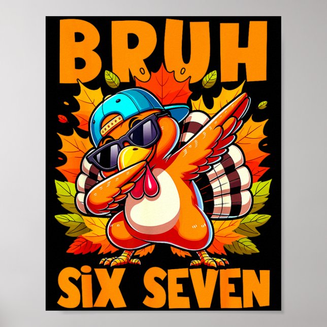Poster Seis Sete Bruh Dabbing Peru Dia de Ação de Graças  (Frente)