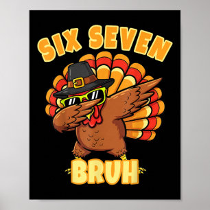 Poster Seis Sete Bruh Dabbing Peru Dia de Ação de Graças
