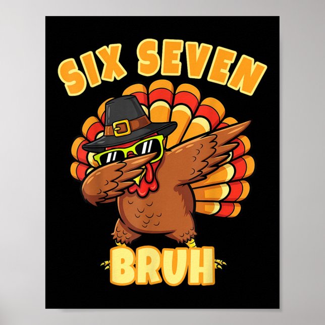 Poster Seis Sete Bruh Dabbing Peru Dia de Ação de Graças  (Frente)