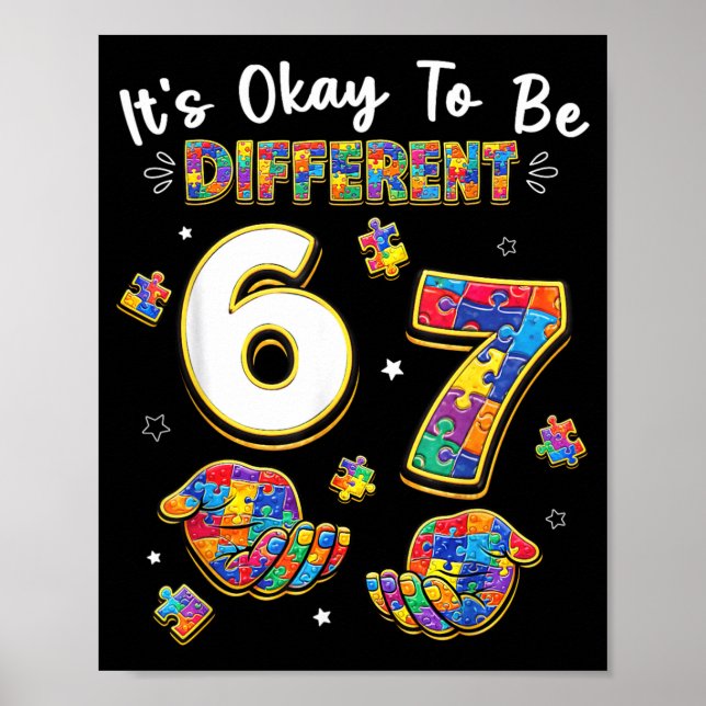 Poster Seis Sete Conscientização do Autismo 67 Mãos para  (Frente)