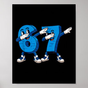 Poster Seis Sete Dabbing Legal Meme 67 Divertido Número D