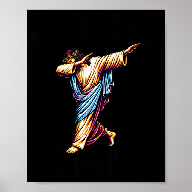 Poster Seis Sete Jesus Dabbing Natal 6 7 Meme 67 Crianças (Frente)