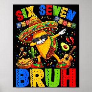 Poster Seis sete mano tacos fazendo dabbing cinco de maio