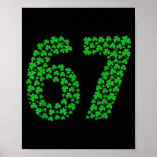 Poster Seis Sete Meme 67 Dia de São Patrício Trevos Homen
