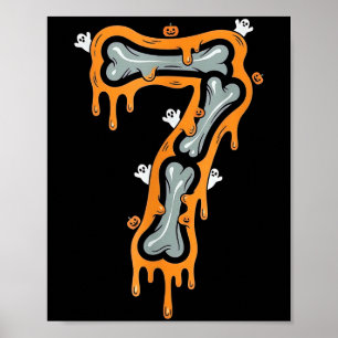 Poster Seis Sete Meme 6 7 Esqueleto Fantasia de Halloween
