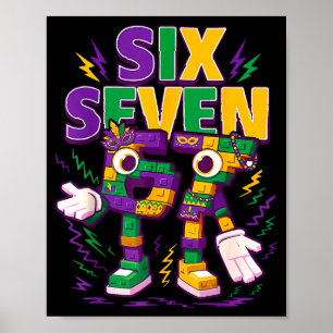 Poster Seis Sete Rotação Cerebral Italiano Divertido 67 C