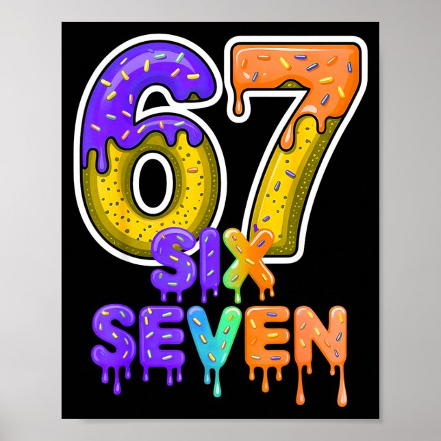 Poster Seis Sete Sorvete Pingando Gíria Gen Alpha Meme 6  (Frente)