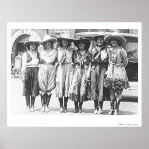 Poster Seis vaqueiras em dias da fronteira de Cheyenne