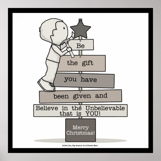 Poster Seja a árvore de Natal do presente (Frente)