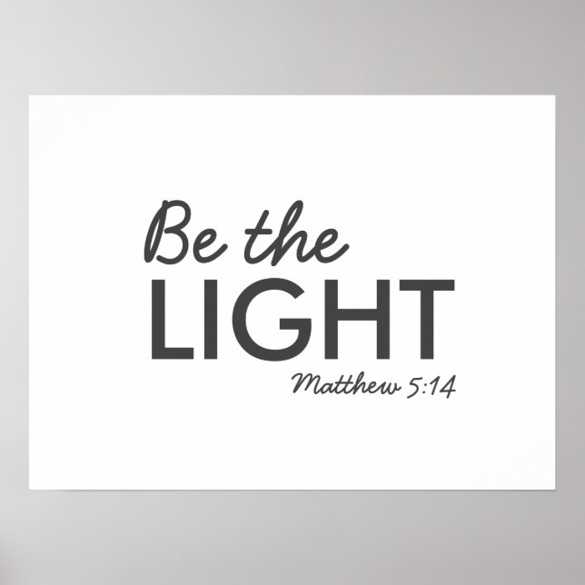 Poster Seja a Luz | Matthew 5:14 Bíblia Verse Christian (Frente)