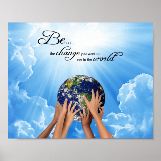 Pôster Seja a mudança - Gandhi (Frente)