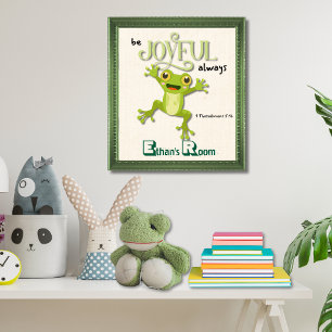 Poster Seja alegre com o Sapo de scripts de Bíblia contín