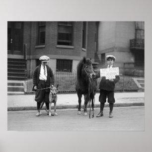 Pôster Seja amável aos animais Semana, 1923. Foto do