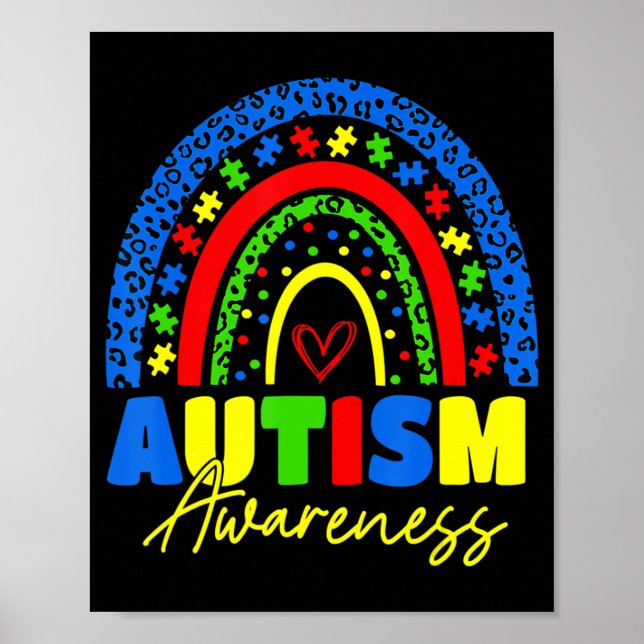 Poster Seja Amável Autismo Sensibilização Camisa Arco-Íri (Frente)