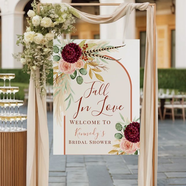 Poster Seja Bem-Vinda Chá de Noiva Floral Pampas: Enamora (Criador carregado)