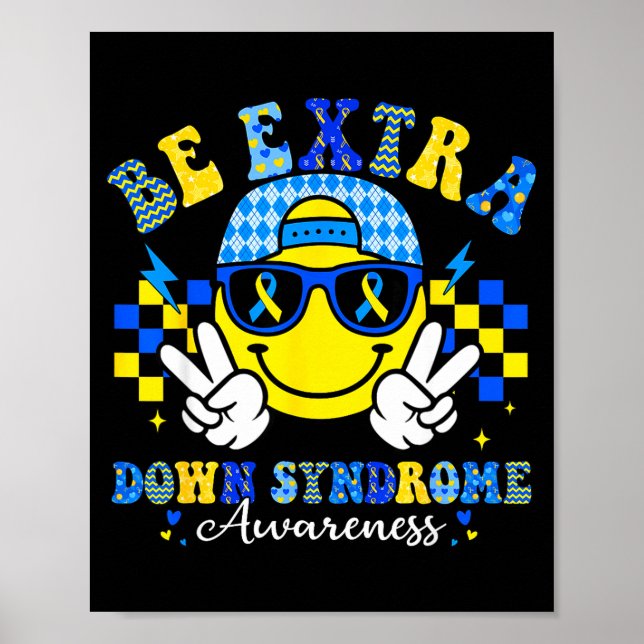 Poster Seja extra sorriso de conscientização sobre a sínd (Frente)