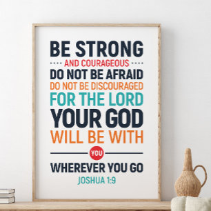 Poster Seja Forte E Corajosa, Joshua 1:9