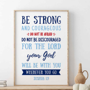 Poster Seja Forte E Corajosa, Joshua 1:9