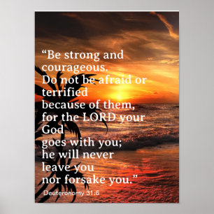 Poster Seja forte e corajoso Deuteronômio 31:6