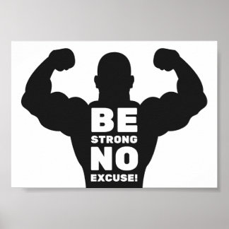 Poster Seja Forte, Sem Perdão | Motivação Gym