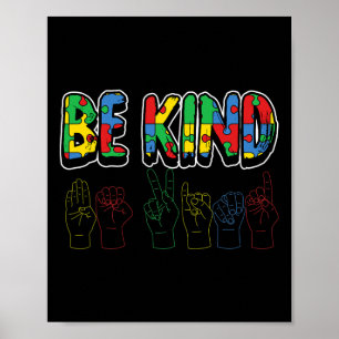 Poster Seja gentil Autismo Sensibilização Meninos Bonitos