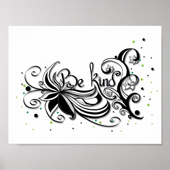 Pôster SEJA GENTIL! Citação de caligrafia inspiradora (Frente)