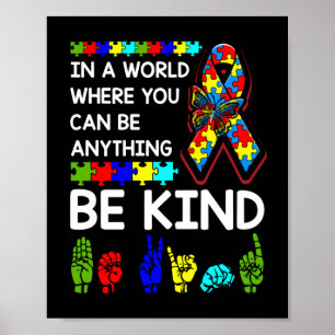 Poster Seja gentil com a consciência do Autismo, assim c