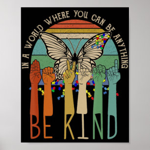 Poster Seja gentil com a consciência do Autismo, assim co