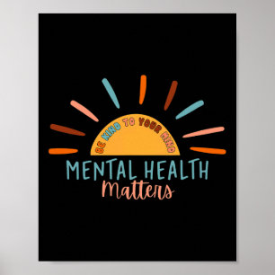 Poster Seja gentil com a sua mente com os problemas de sa