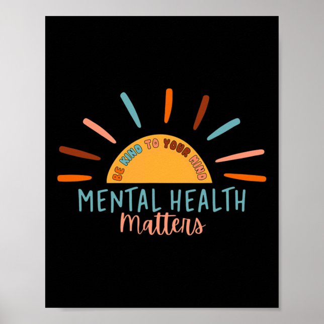 Poster Seja gentil com a sua mente com os problemas de sa (Frente)