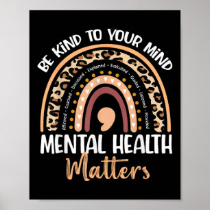 Poster Seja gentil com a sua mente Saúde mental S Consciê