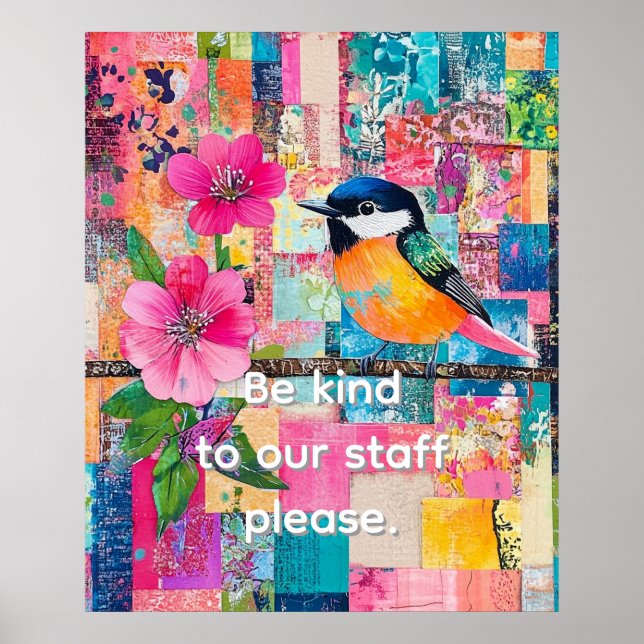 Poster Seja gentil com nosso funcionarios, por favor (Frente)