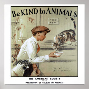 Poster Seja gentil com os animais