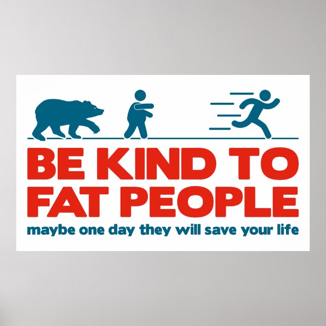 Poster Seja gentil com pessoas gordas (Frente)