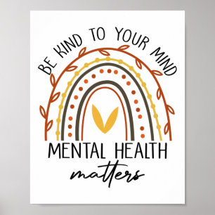 Poster Seja gentil com seus problemas de saúde mental