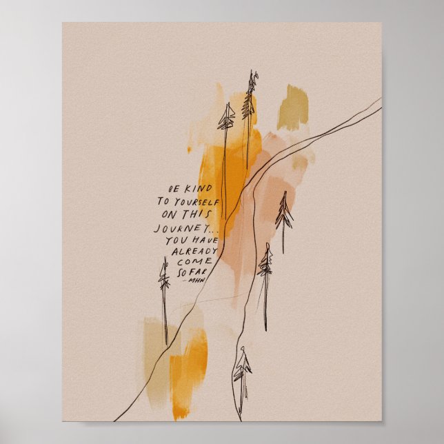 Poster Seja gentil consigo mesmo - citação inspiradora (Frente)