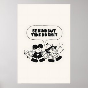 Poster Seja Gentil Japonês Abstrato Bauhaus Fórmula Moder