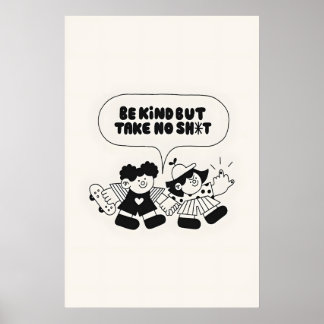 Poster Seja Gentil Japonês Abstrato Bauhaus Fórmula Moder