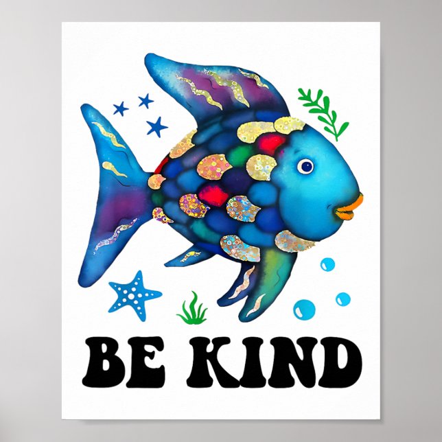 Poster Seja Gentil Peixe Arco-Íris Professor Vida Profess (Frente)