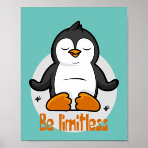 Poster Seja Kawaii Engraçado Penguin Sem Limites Fazendo 