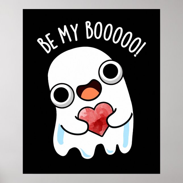 Poster Seja Meu Boo Engraçado Fantasma Escuro BG (Frente)
