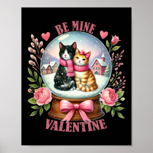 Poster Seja Meu Namorado Gato Fofo Globo de Neve Dia dos