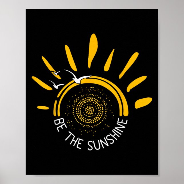 Poster Seja O Design Do Sol Positivo Boho Retro Sun (Frente)