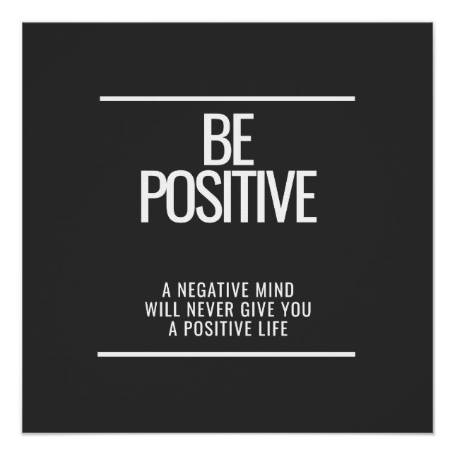 Pôster Seja Poster brilhante positivo - Arte Motivacional (Frente)